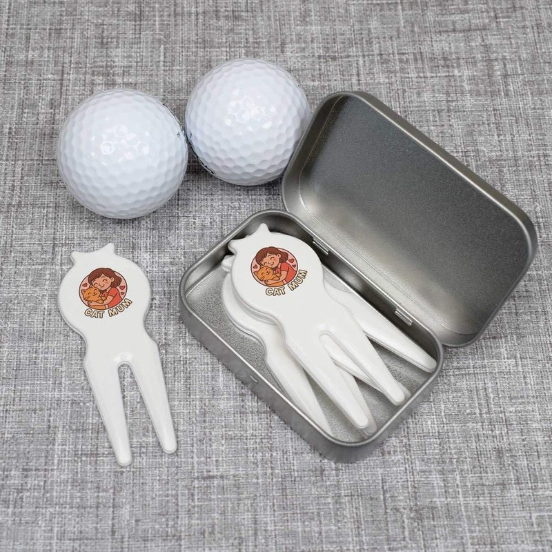 Azeeda 'Cat Mum' Golf Divot Tool/Repair Fork Gift Set (GO00069063)