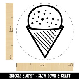 Snow Cone Shaved Ice Self-Inking Rubber Stamp Ink Stamper for Stamping Crafting Planners - 1/2 Inch Mini - Blue Ink