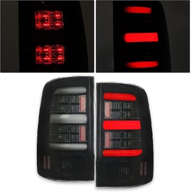 HECASA LED Taillight Compatible with 2009-2018 Dodge Ram 1500 2010-2018 Dodge Ram 2500 3500(Smoked Lens+Black Housing) Tail Lights Tail Lamp Brake Light