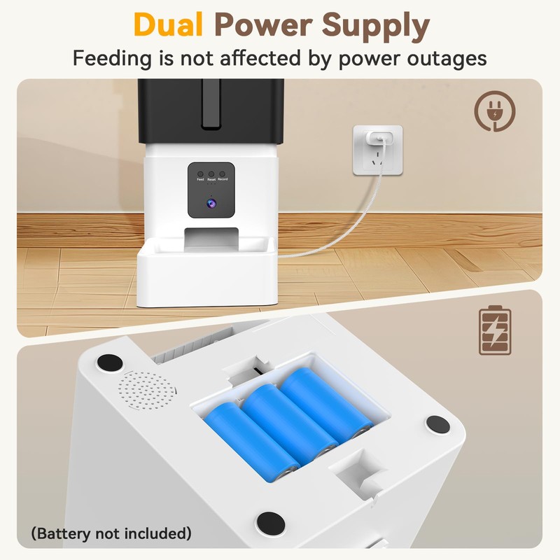 UTCG Automatic Dog Feeder with Camera: 8L/33 Cups 5G WiFi