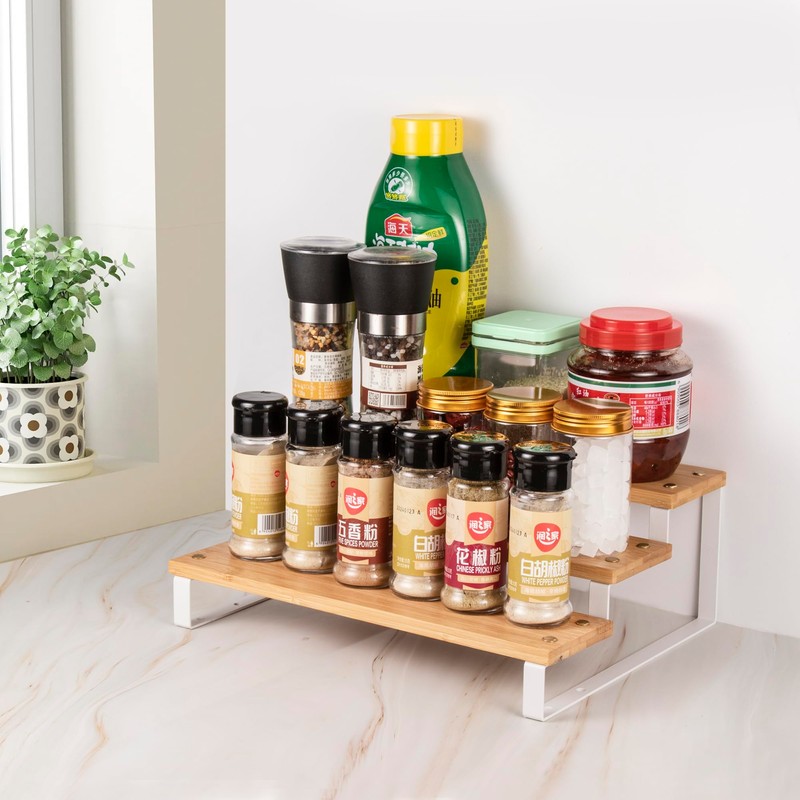 Lonian 3 Tier Spice Rack Organizer, Countertop Step Shelf Spice