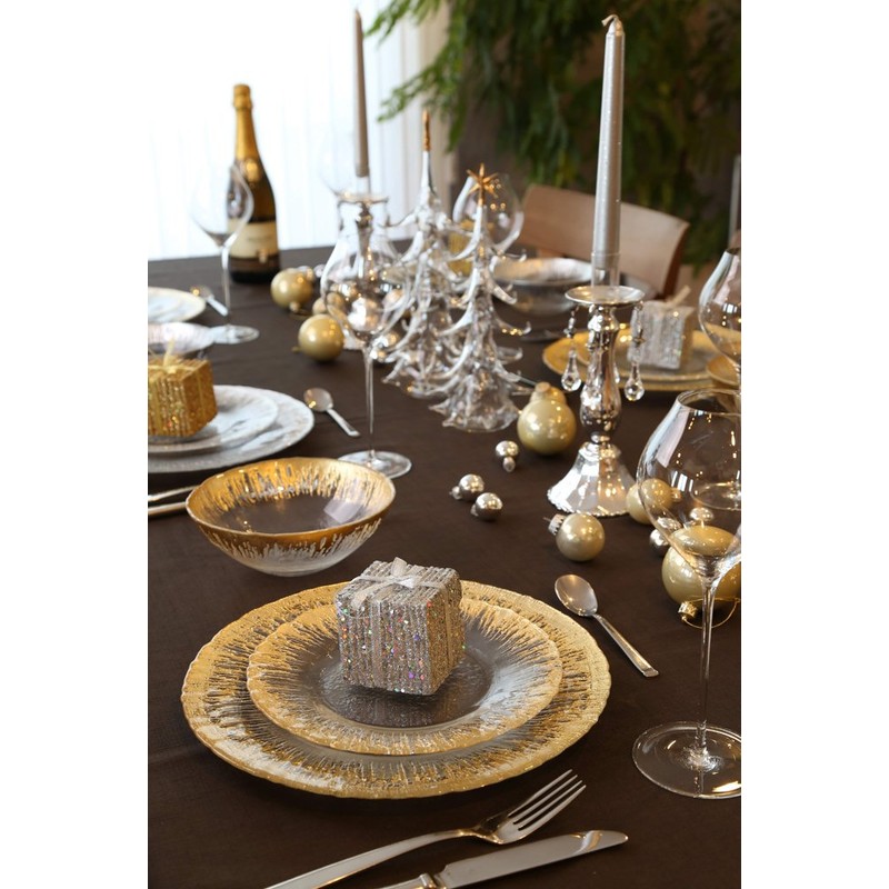 Vetro Felice 349122P Medium Plate Western Tableware Plate, Gold, 8.5