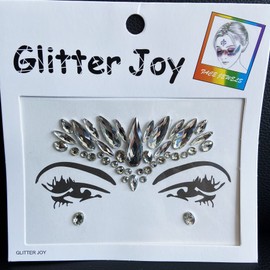 Festival Face Jewels Tattoo - Face Gems Stickers, Temporary Body Gem Sticker Tattoos for Festival, 6-Pack, Clear