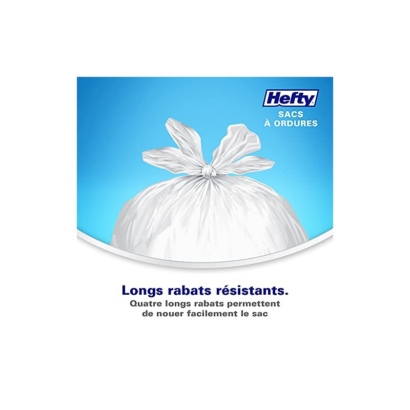 Hefty™ Garbage Bags, Strong Small 25 Litres White Kitchen, Easyflaps™,