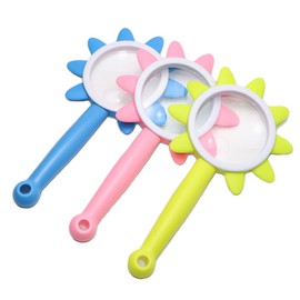 Lupas de lectura de mano para niños, 10 veces para que los estudiantes lean, exploren, monedas, sellos, mapa, inspección (rosa/azul/verde)