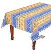 60x96" Rectangular Monaco Blue Cotton Coated Provence Tablecloth by Le