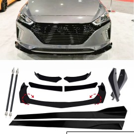 Unbranded For Hyundai Ioniq 5 Front Bumper Lip Spoiler Splitter Rear Lip Body Side Skirt