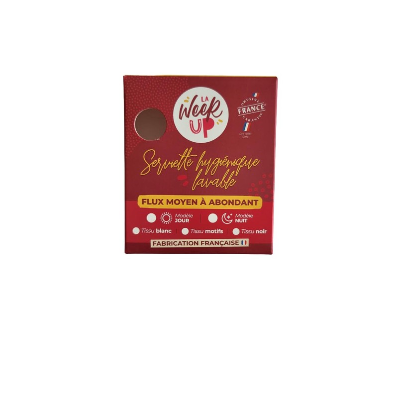 La Week'Up® Washable Sanitary Napkin Black 100% French Night