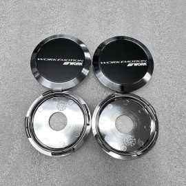 Work Wheels Emotion Black Flat Center Caps ZR10 CR Kiwami 4pcs genuine ship now!