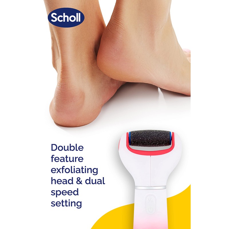 Scholl Velvet Smooth Electronic Foot File, Pink