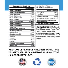 Dog Bad Breath Chews - Dog Teeth Health Care - Advanced Complex - Eliminate Bad Breath Plaque Build UP - Healthy Gums - Dog coq10-60 Tablets (1 Bottle)