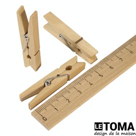 LeTOMA - 50 decorative wooden pegs, 5 cm, small clothes pegs made of natural wood, ideal for crafts, labelling and decorating, mini decorative clips for photos, pictures, children's birthdays, gift