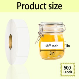 600Pcs Blank Removable Freezer Labels,1x3In Date Label Stickers,No Residue Food Storage Containers Labels,for Food Containers Pantry Organization