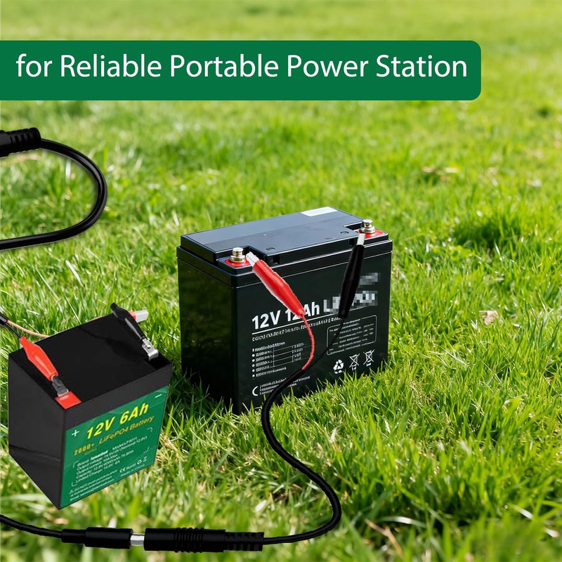 14.6V 2A LiFePO4 Battery Charger with Dual Alligator Clips Cable