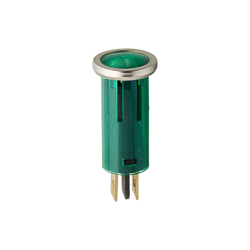 WirthCo 20542 12 Volt Indicator Light-1/2" Round-W/Chrome Bezel Green Retail