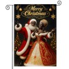 Christmas Couple Garden Flag 12x18 Inch Burlap Double-Sided