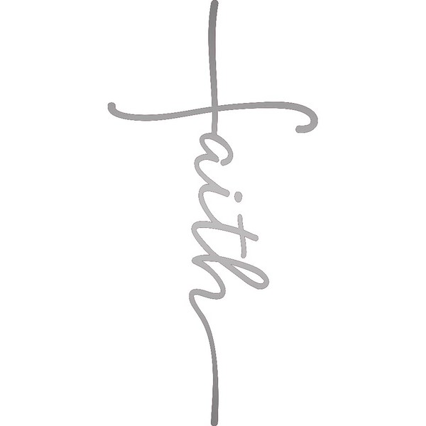 NBFU Faith Cross Christian Jesus Religious 1 (Metallic Silver) (Set