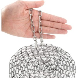 SUS304 Stainless Steel Chain Metal Chain Link Chain Small Light Duty Chain Utility Chain for Home Outdoor Camping Hanging Pet Chain Prevention Theft -Thickness 0.08 inches (2mm)- Length 9.8ft (3m)