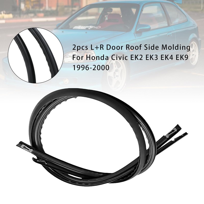 Topteng 2pcs L+R Door Roof Side Molding passend für Honda