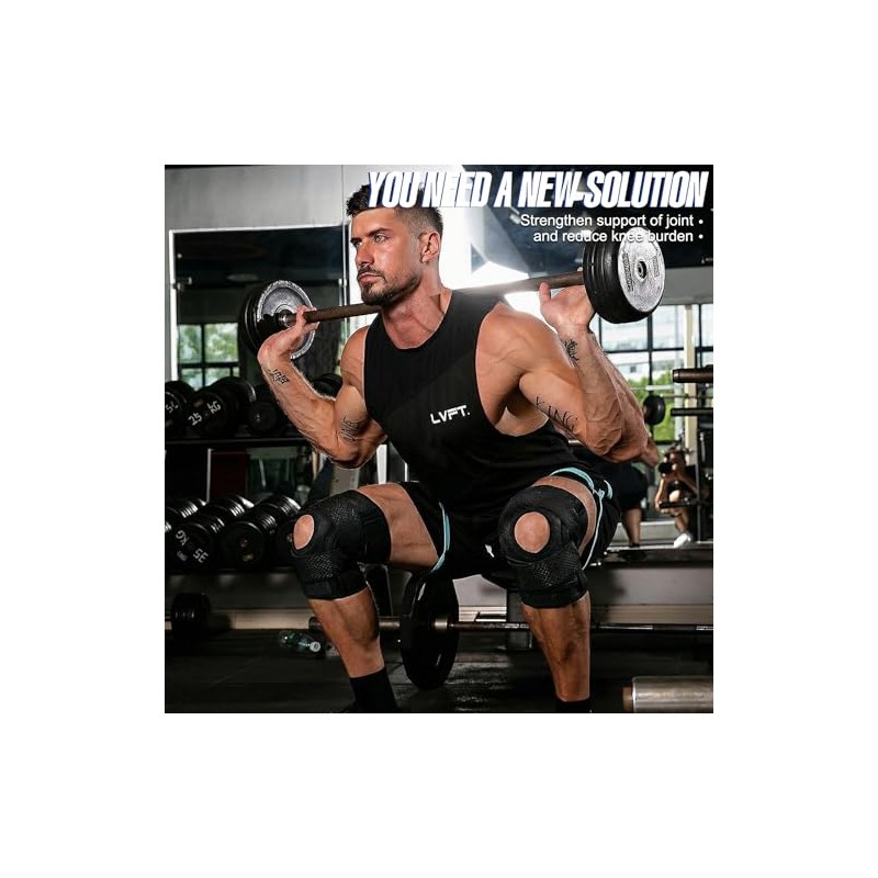 Knee Support with Lateral Stabilizers and Patular Support, Adjustable Knee