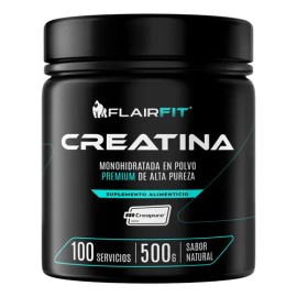 Flairfit Creatina Monohidratada Creapure En Polvo De Alta Pureza  100 Servicios  500g  Sabor Natural                                                  