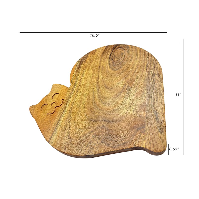 Funny Cat Shaped Wood Cutting Board for Kitchen Smiley Face,