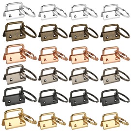 YOUNTHYE 150 Pack Key Fob Hardware 1 Inch Bulk 6 Color Key Chain Fob Wristlet with Key Ring for Wristlet Keychain, Key Lanyard, Key Chain Making Hardware Supplies