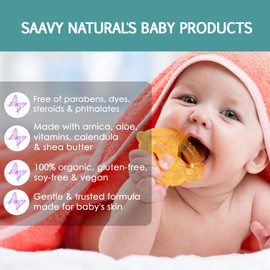 Saavy Naturals Baby Shower Gifts | Bath Set for Babies Includes 2 Soap Bars, 1 Infant Lotion, 1 Shampoo & Body Wash, 1 Baby Oil, 1 Calming Mist & 1 Unscented Diaper Cream | Chamomile & Lavender Scents