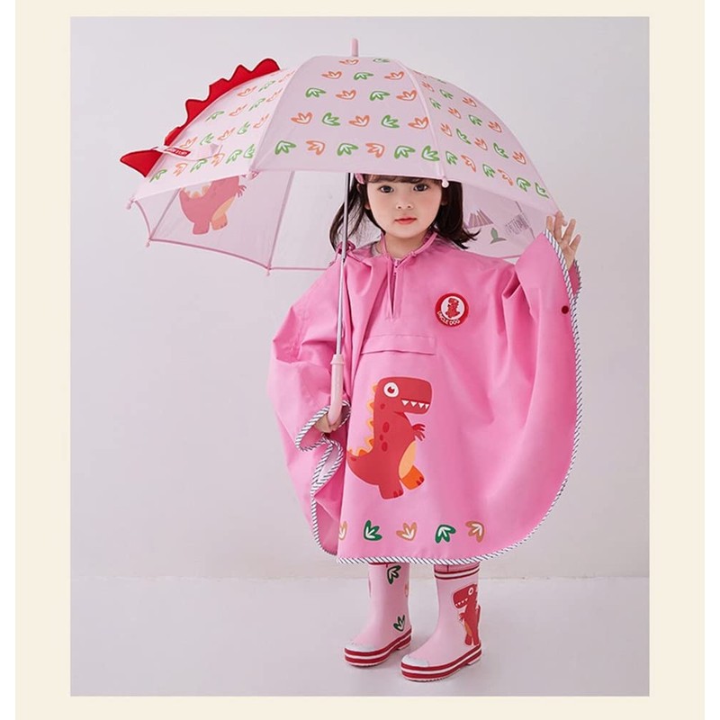 Children's Raincoat, Dinosaur, School Bag, Compatible with School Bags, Boys,