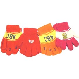 Set of Four Pairs Magic Stretch Microfiber Lined Gloves for Ages 1-4 Years