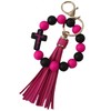 Jesemiah Beaded Keychain Wristlet Silicone Cross Elastic Wrist Key Ring