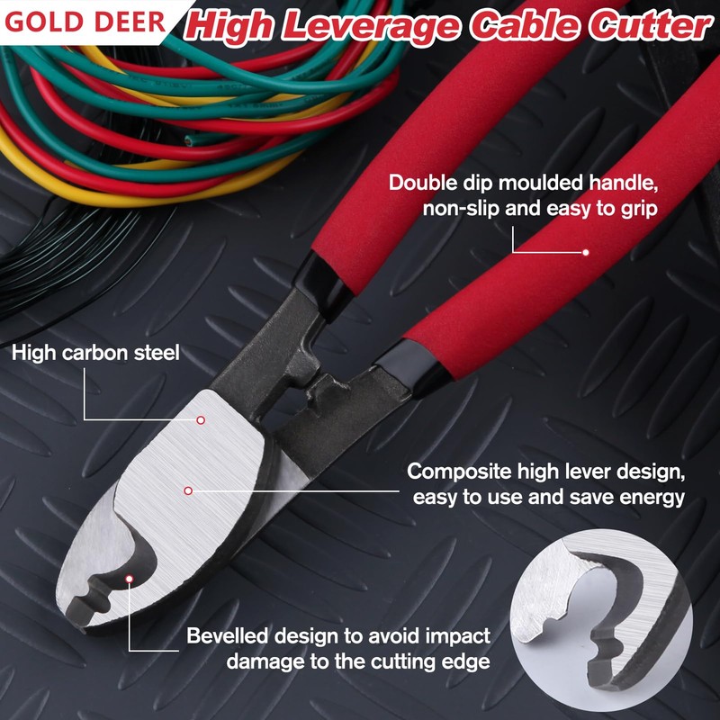 GOLD DEER 8 Inch Cable Cutter, Cable Handy, Cable Cutter,