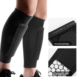 1 pair Soccer Shin Guard Socks Breathable Protective Calf Sleeves for Adults Teenagers Outdoor Sports Accessory