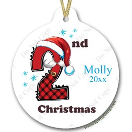 2nd Christmas | My Second Christmas Ornament | Yearly Baby Girl Ornament | Boy Ornament | Baby Gift | Custom Ornament | Gift for Baby