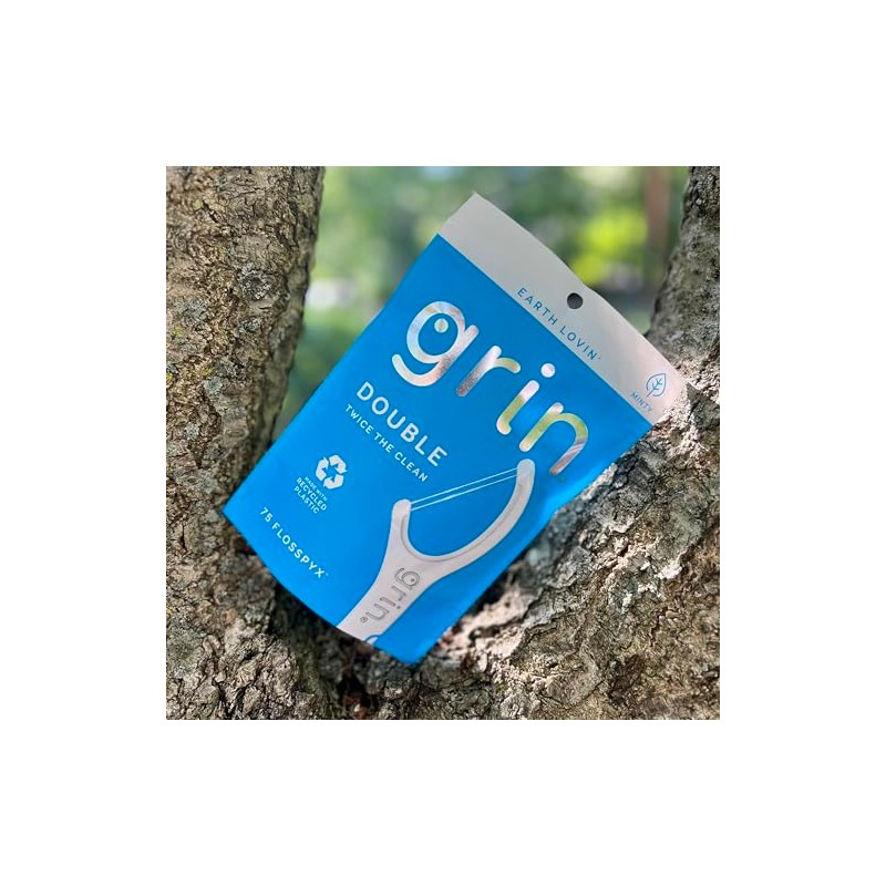 GRIN, Double Flossypx Travel, Hilo Dental Ecológico y Extra Largo,