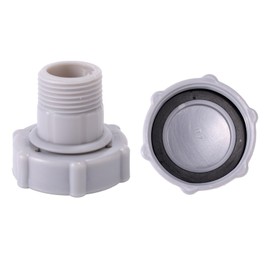 Lyreh 2pcs Pool Replacement Part for Coleman, Drain Valve Cap & Hose Connector Compatible with Coleman Swimming Pool Accessories Replacement Parts for Easy Maintenance (Grey)