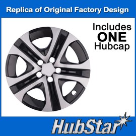 HubStar Premium Replica Hubcap Replacement for Toyota Rav4 2016-2018, 17-inch Wheel Cover, Silver and Black, 1 Piece