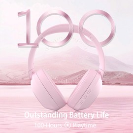 Active Noise Cancelling Headphones, 100H Playtime Headphones Bluetooth Wireless, Bluetooth Headphone Over Ear with Built-in Mic, Wireless Headphone for Travel, Home, Office, Call, Music, Meeting