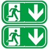 Emergency Exit Sign Arrow Down 30 x 15 cm Escape