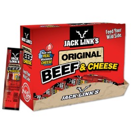 Jack Link’s Original Beef & Cheese Combo Pack, 1.2 oz., Pack of 48 – Original 100% Beef Stick and Cheese Stick Made with Real Wisconsin Cheese - 7g Protein, Made with 100% Premium Beef