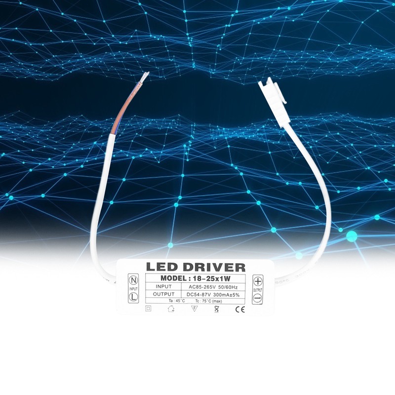 18‑25X1W LED Driver Constant Current 300mA Input AC85‑265V Output 54‑87VDC