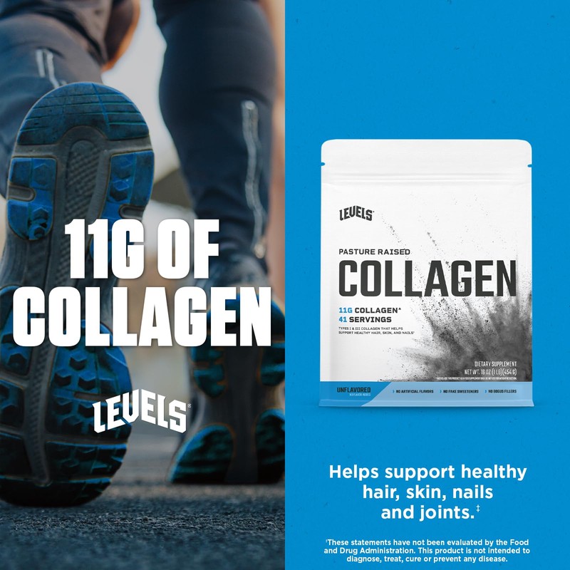 Levels Collagen Peptides, No Artificial Ingredients, 11G of Collagen, Unflavored,