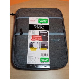 Mead BNWT- Five Star 1" Carry All Binder- Grey/Blue