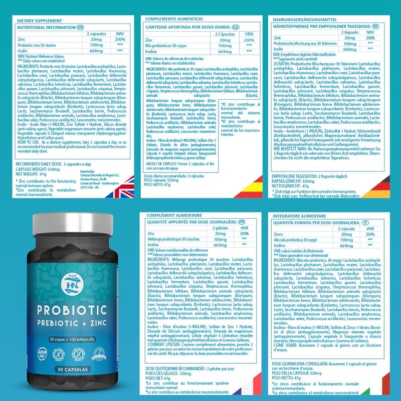 Intestinal Probiotics and Prebiotics 100 Billion CFU-30 Bacterial Strains Probiotics