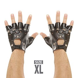 W WIDMANN MILANO Party Fashion 46908 - Motorrad Handschuhe, Rocker, Fasching, Karneval, Mottoparty