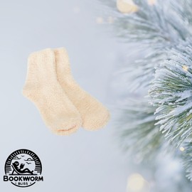 BOOKWORM BLISS Fuzzy Socks (US, Numeric, 5, 9, Peach Color)