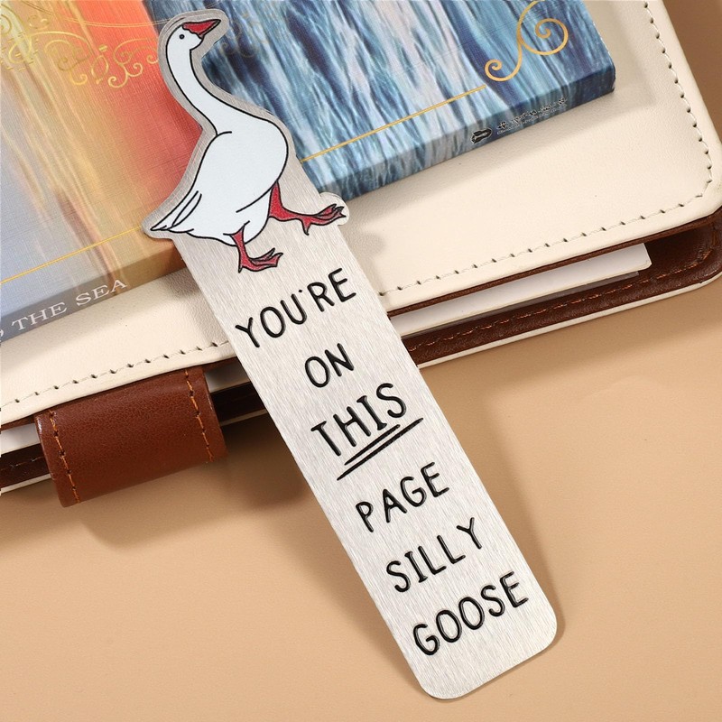 Silly Goose Bookmark, 5.12x1.57 Inch Funny Cute Silly Goose Book