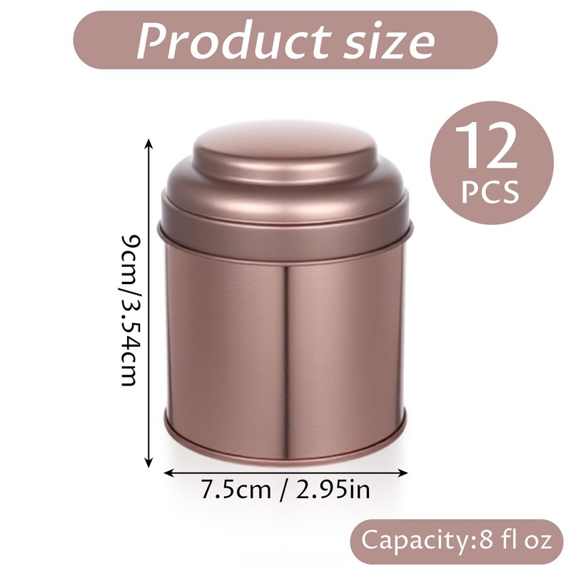 12 Pack Tea Tins Canister With Airtight Double Lids, 8