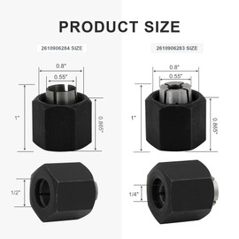 2610906283 1/4” and 2610906284 1/2" Router Collet Kit Replacement For Bosch 1613 1617 1618 and 1619 Router