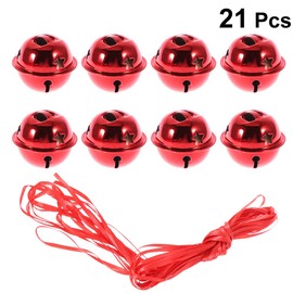 Happyyami 20pcs Christmas Small Jingle Bells Craft DIY Bells for Wreath Jewelry Making Christmas Holiday Decoration Red 4cm